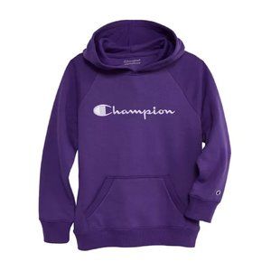 warm NEW Sz SMALL Champion Girls 7-16 Raglan Graphic Hoodie Sweatshirt in PURPLE